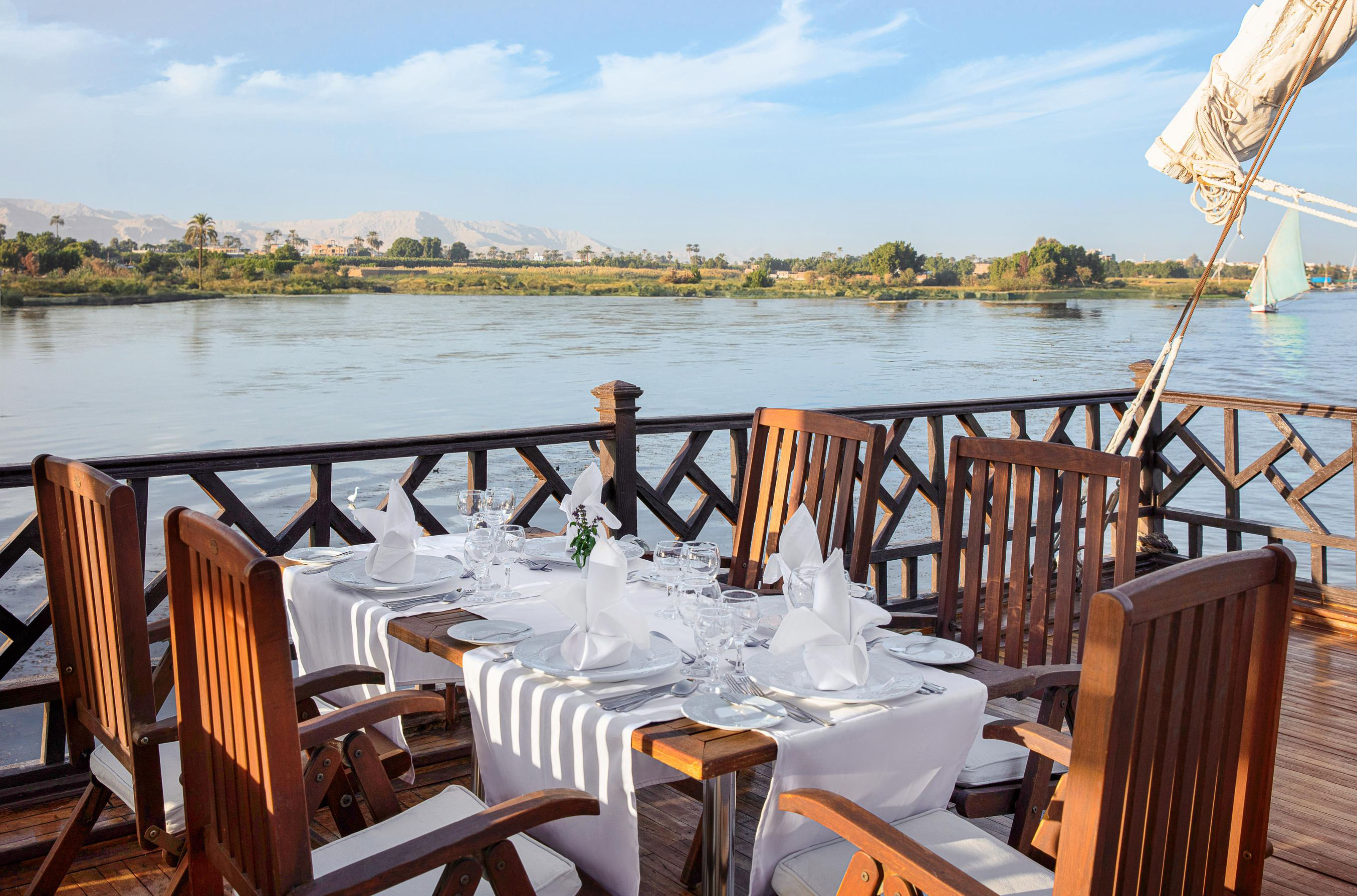 Farouz El Nil 1 Dahabiya Nile Cruise Sundeck Table