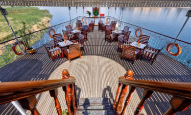 Steam Ship Karim Nile Cruise Sundeck Bar with view