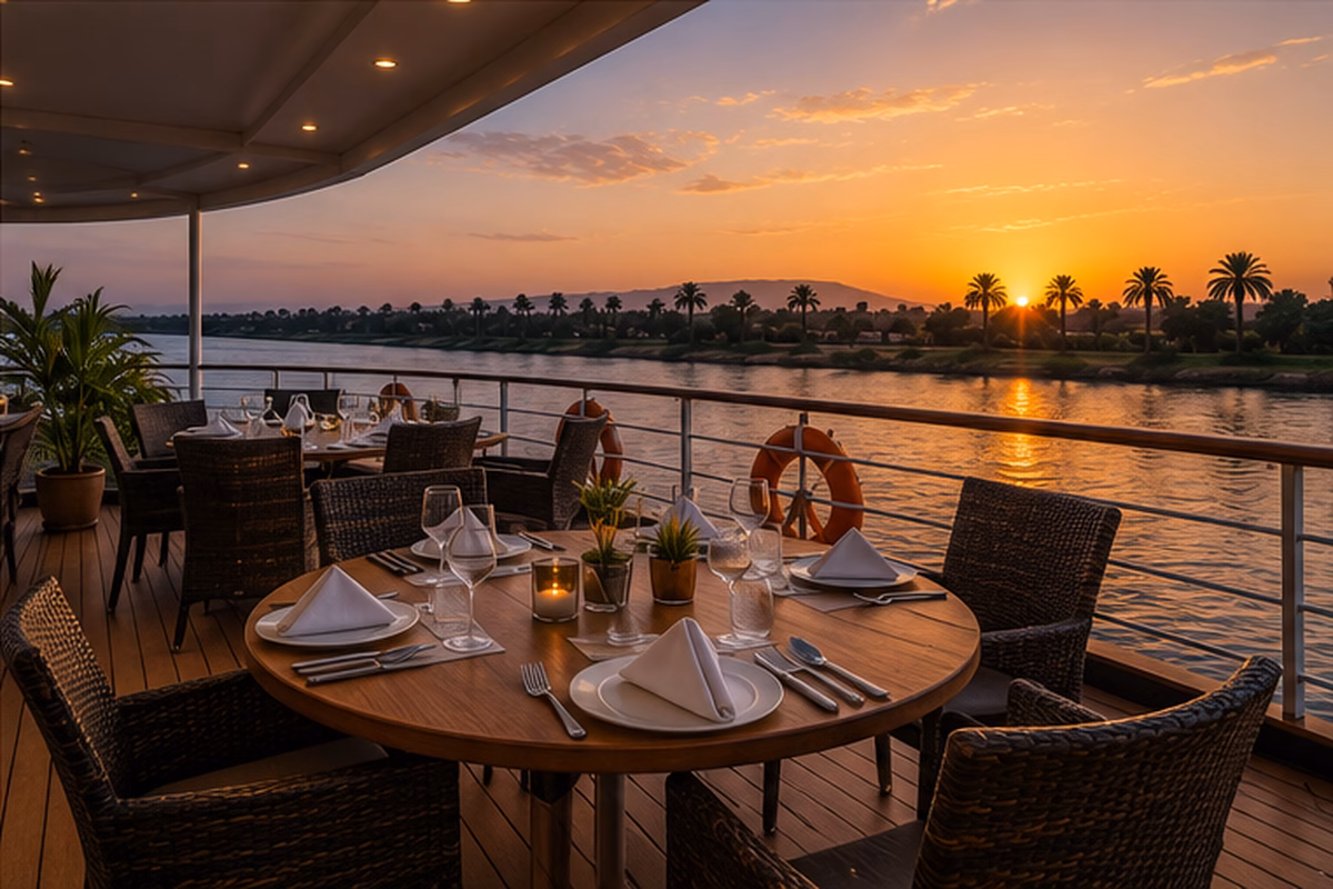 Nile Cruise Sunset Deck Dining